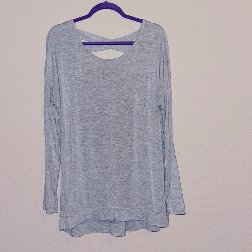 Gaiam Long Sleeve Yoga Top - Gray XXL